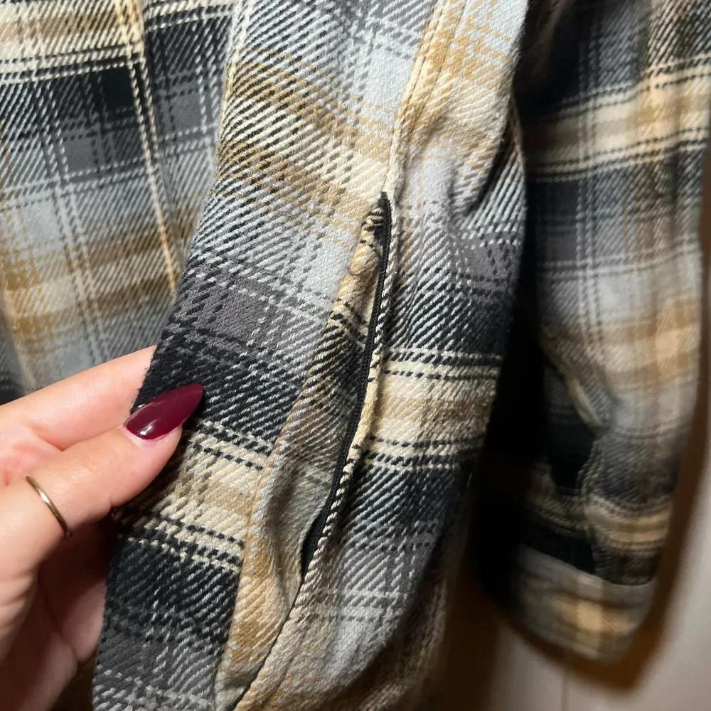 Orvis Men's Plaid Shirt Jacket - Black and Tan